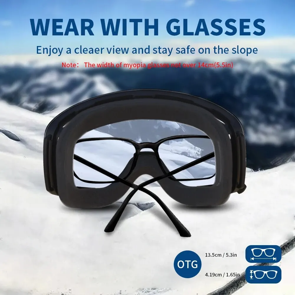 Magnetic Ski Goggles com Quick-Change Lens 100% Proteção UV400 Anti-fog Snowboard Goggles para homens e mulheres