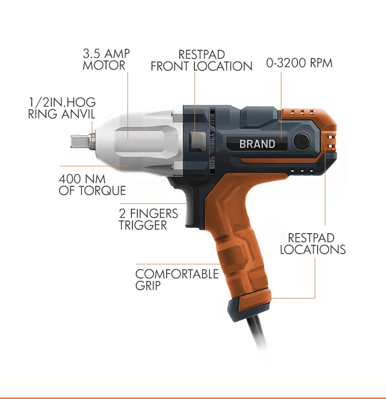 2021 selling the best quality 230v professional cordless 1/2 air impact wrench