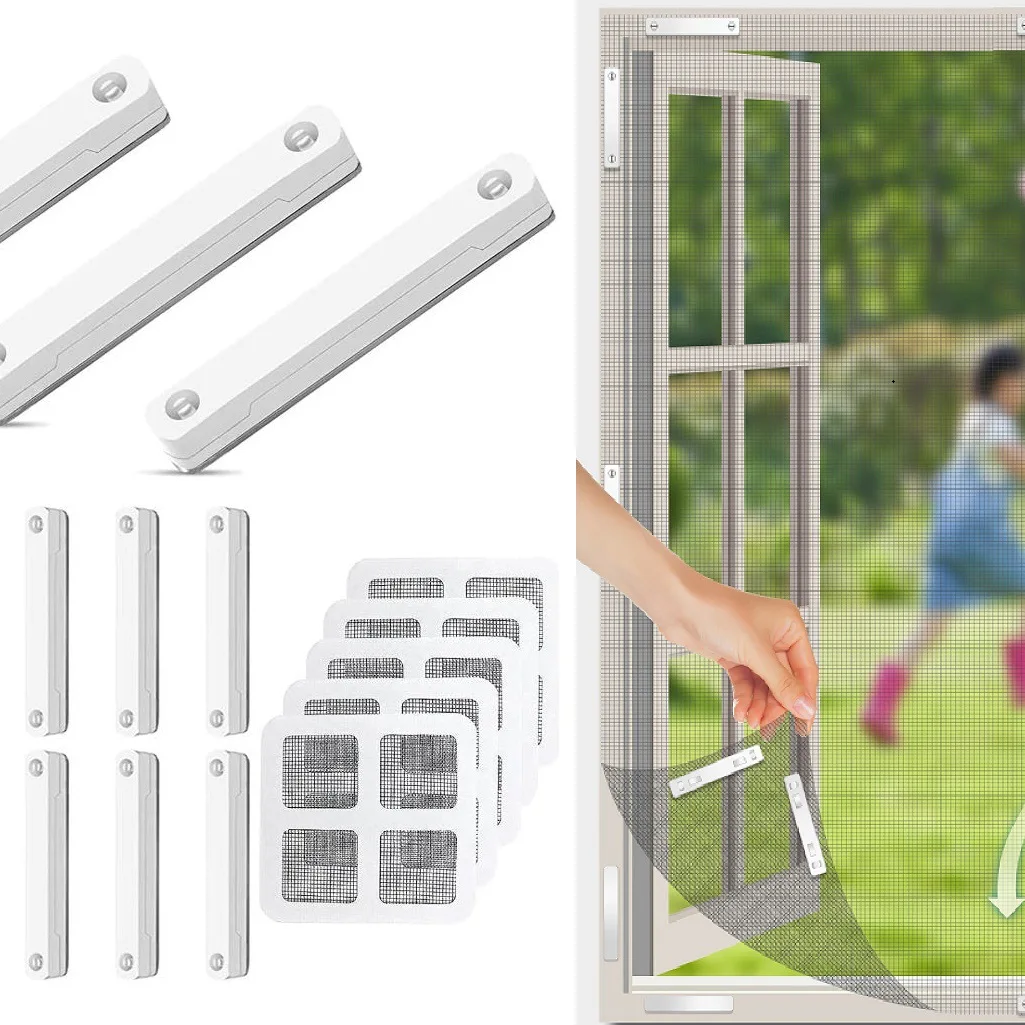 4pcs Magnetic Window Screen Clip Magnets for Mosquitoe Screen Protection No punching Strong Fixation Windows Mounting Buckle