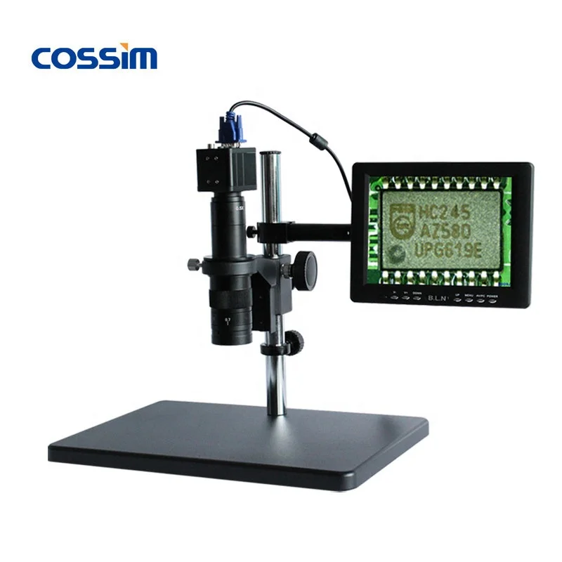 Digital Stereo Microscope Industrial VGA Industrial Camera Inspection Microscope With 8 LED Display
