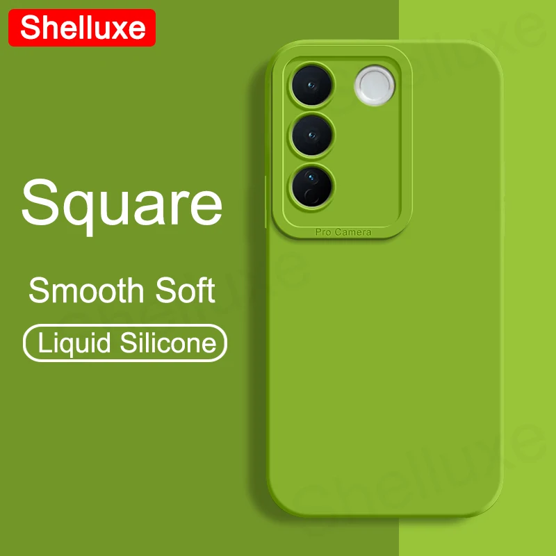 For VIVO V27 Pro Case Shelluxe Square Liquid Silicone Soft Cover For Vivo V27 V27Pro VivoV27 Pro Global Shockproof Phone Cases