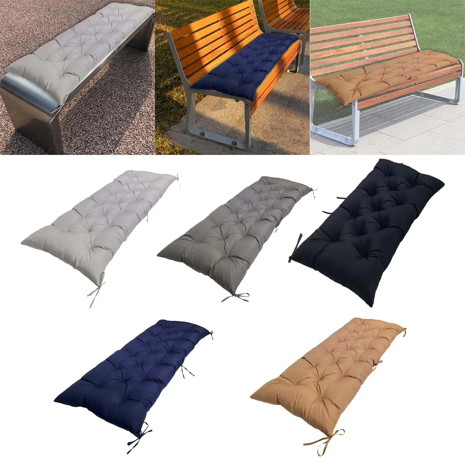 Rectangle Seat Cushion Pad 100x50x8cm Patio Cushion for Wicker Settee Outdoor Furniture Porch Rockers Bench Garden Lounger