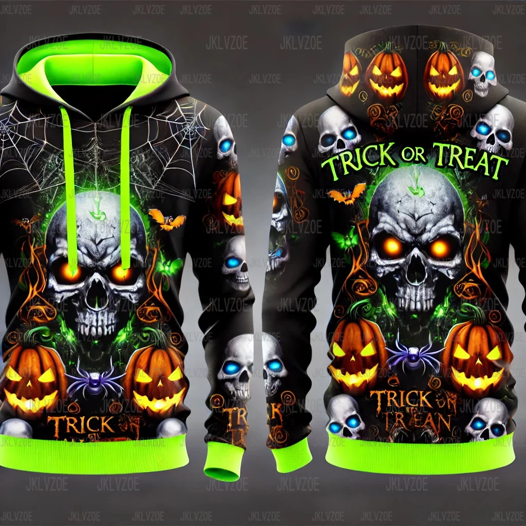 Autumn New Halloween Hoodies Nightmare Before Christmas 3D Print Hoodie Men Women Fashion Oversized Casual Sweatshirts Pullovers