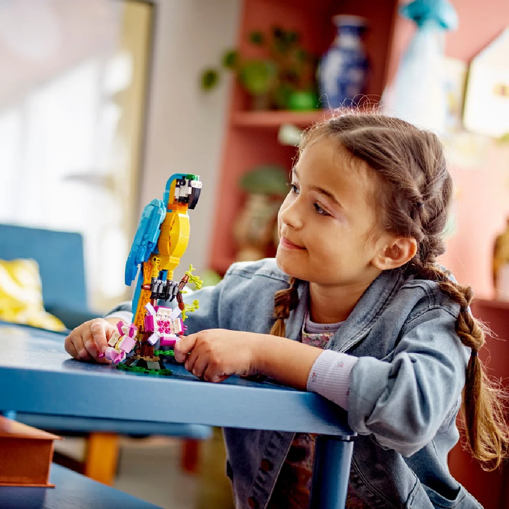 Loro de empalme y ensamblaje de alta dificultad, juguetes de bloques entrelazados para niños y niñas, regalo de cumpleaños para niños, 31136