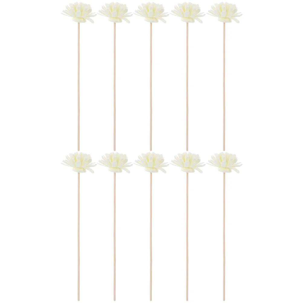 10 Pcs Diffuser Aromatherapy Rattan Perfume Accessories Essential Oil Flower Sticks with White Simulated Office