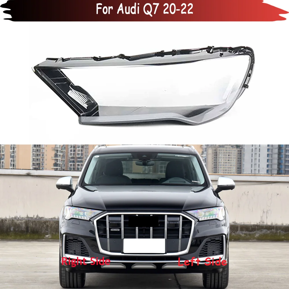 Auto Head Lamp Light Case For Audi Q7 2020 2021 2022 Car  Headlight Lens Cover Lampshade Glass Lampcover Caps Headlamp Shell