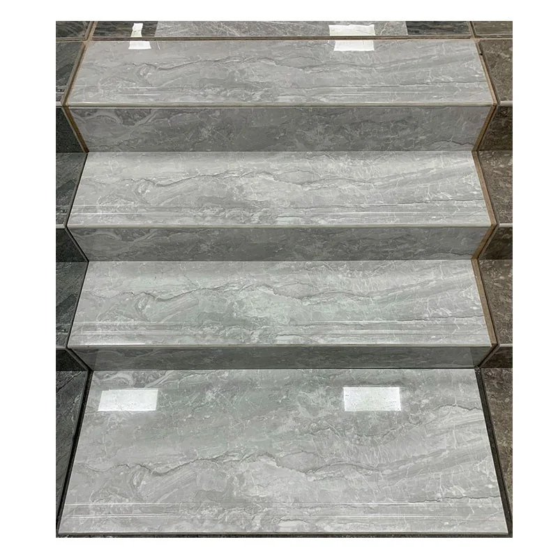 Custom.Groove White Carrara الرخام السيراميك الدرج خطوة الناهض وبلاط الدرج #6