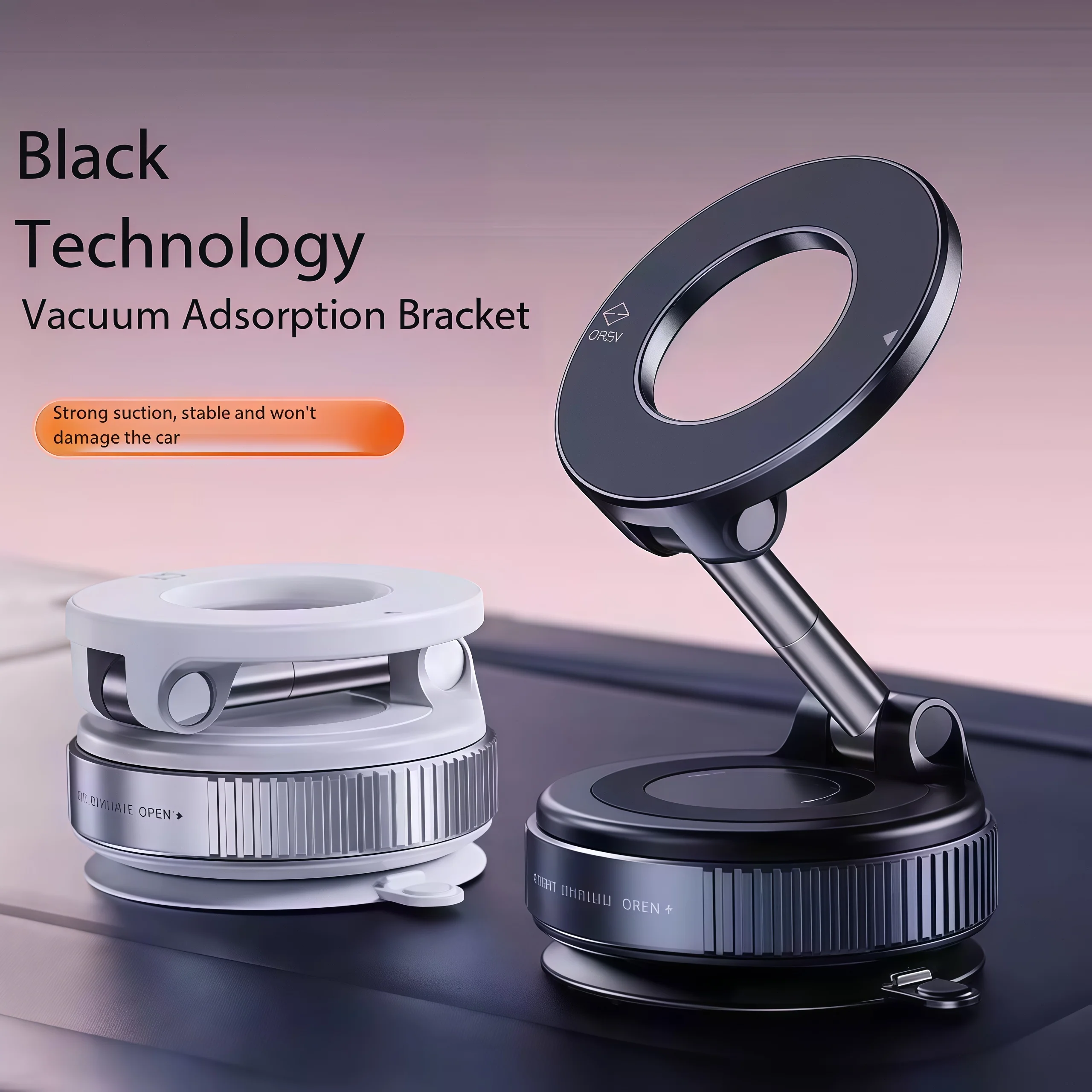 

Vacuum Car Phone Magnetic Stand Mechanical Vacuum Suction Cup Rotate 360°Magnetic Adsorption Bracket Navigation Universal Holder