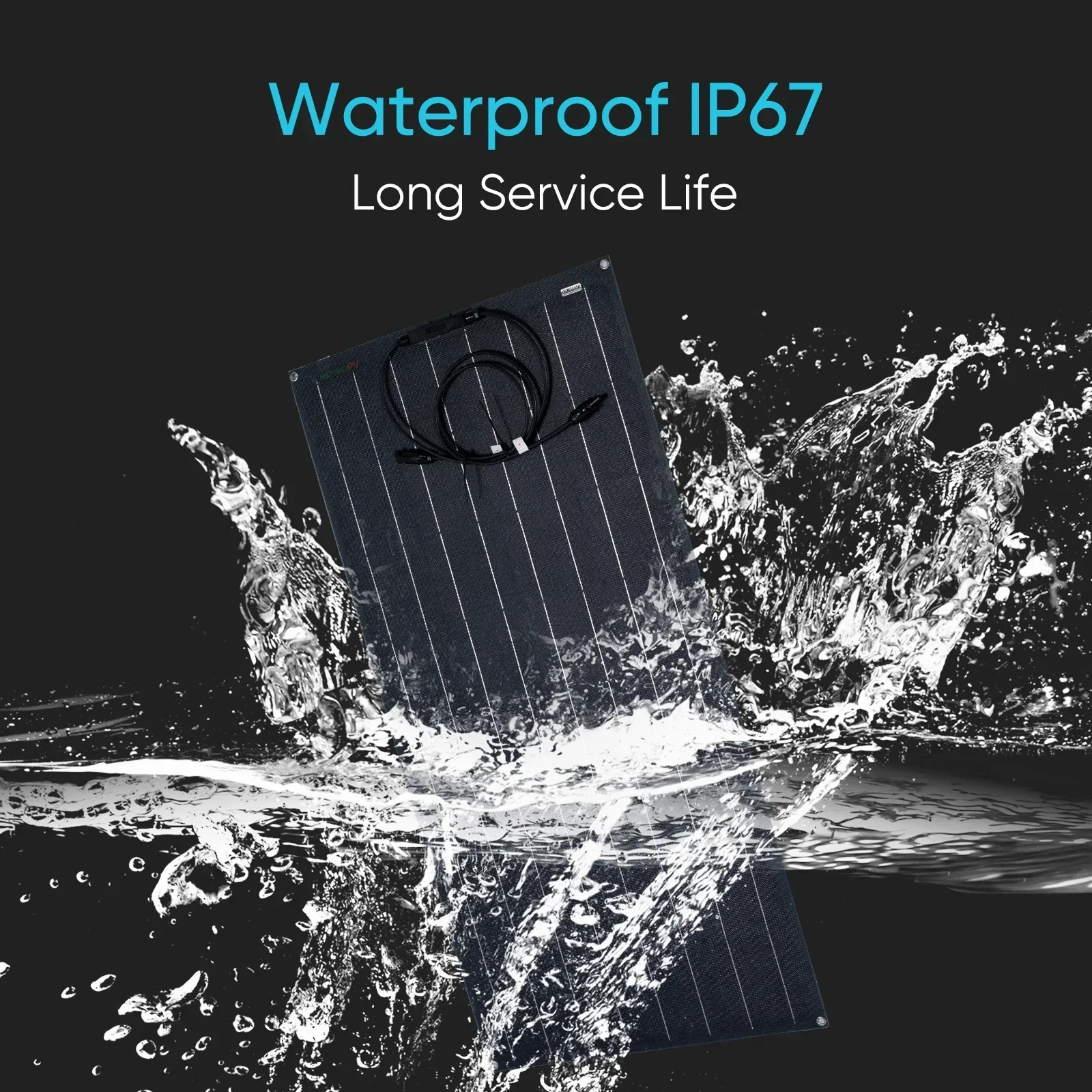 2PCS 3000W Monocrystalline Flexible Solar Panels Total 6000W, IP67 Waterproof Solar Module for RV, Camper, Boat Off-Grid Chargin