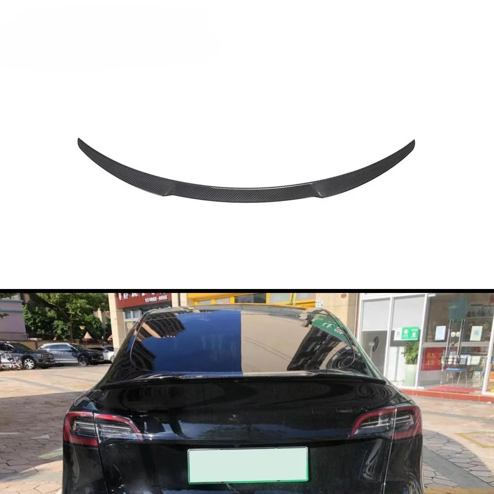 carbon fiber rear spoiler Rear Trunk Spoiler for Tesla Model Y Sport Utility 4-Door 2019-2021