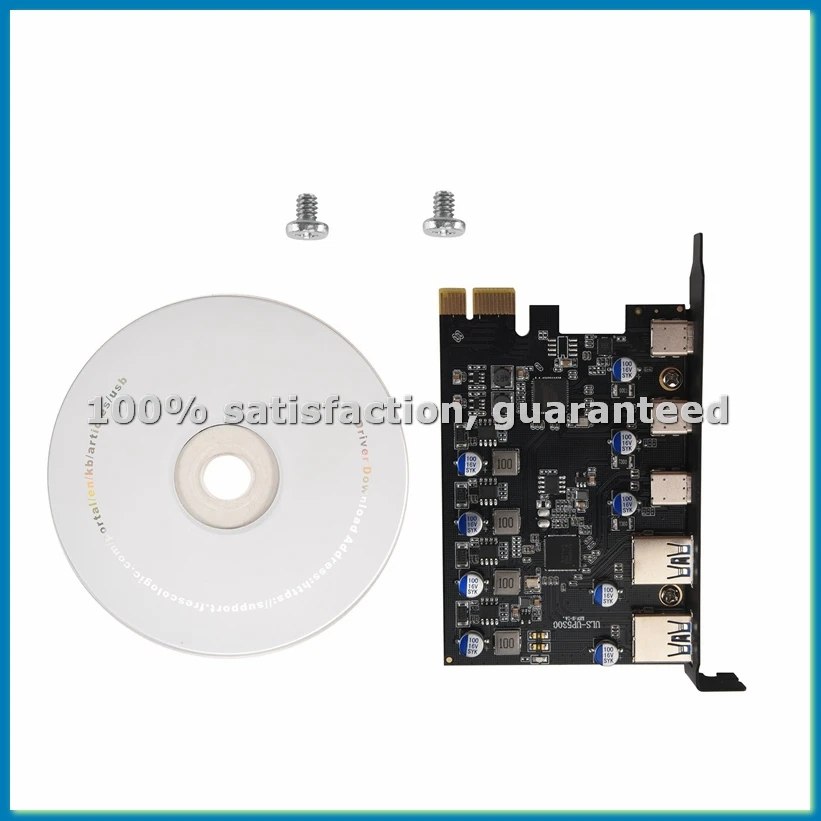 

Карта расширения PCIe на 5 портов (3x USB-C, 2x USB 3.0-A) PCI Express для Windows 10/8/7 и OS 10.8.2-ABWO