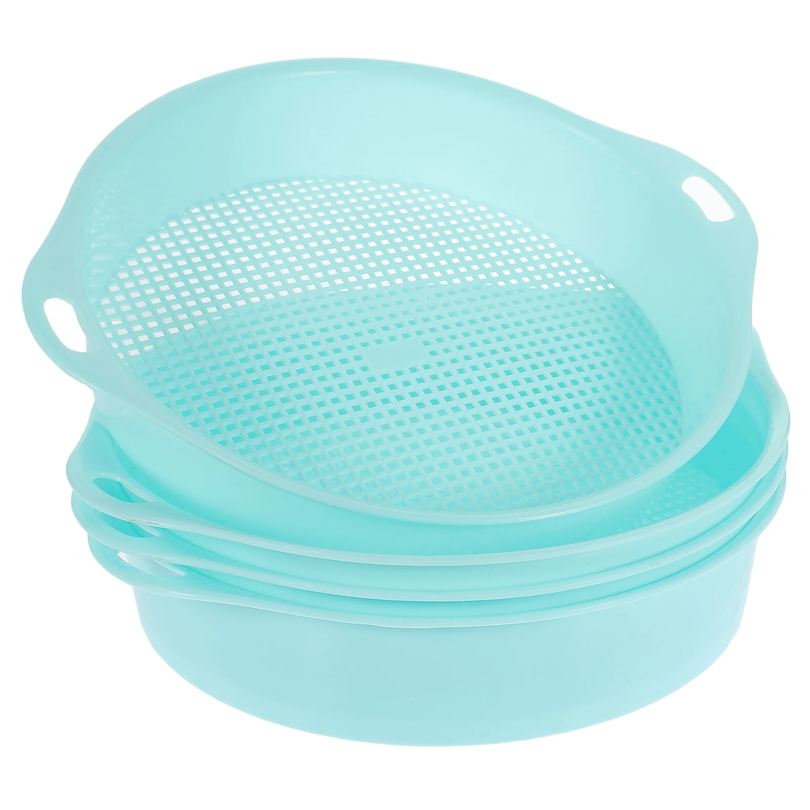 4 قطعة غربال حديقة بلاستيكي أخضر مع مقبض شبكة التربة لغز لأداة فحص حجر السماد خفيفة الوزن متينة حديقة صغيرة