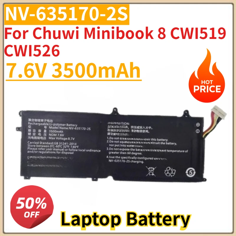 

High Quality New 7.6V 3500mAh Replacement Battery NV-635170-2S For Chuwi Minibook 8 CWI519 CWI526