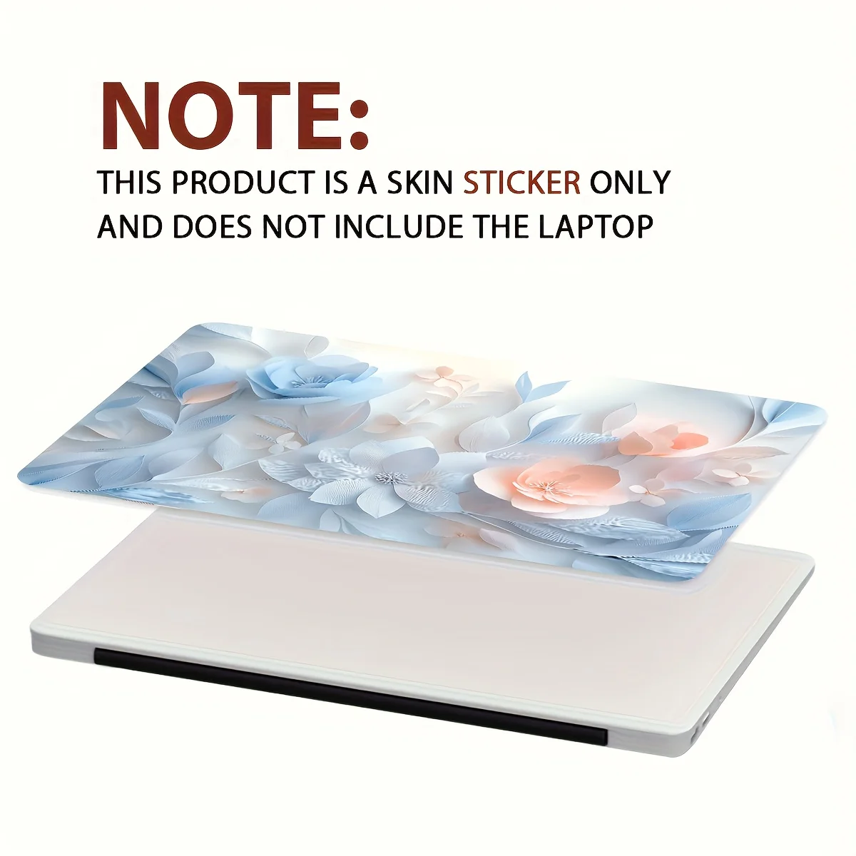 Paquete de 2 pegatinas para portátiles con estampado floral, vinilo impermeable y resistente a los arañazos para cuadernos, tabletas, iPads, decoración protectora