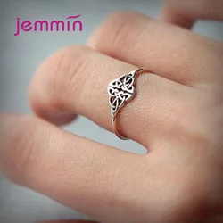Vintage Carved Flower 925 Sterling Silver Finger Ring for Women Birthday Gift Retro Party Accessories Ladies Fine Jewelry
