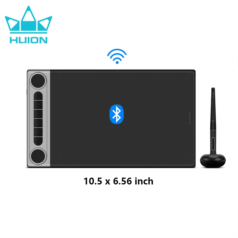 Wireless Graphics Tablet HUION Inspiroy Dial 2 Q630M Bluetooth 5.0 Mode Drawing Tablets Support Linux Chrome MacOS Android Phone