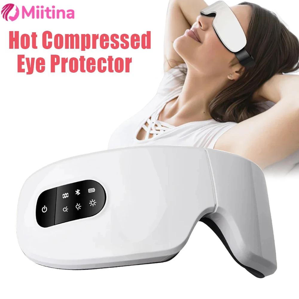 

6D Smart Eye Massager Vibration Airbag Pressure Hot Compress Eye Massager Bluetooth Music Relax Fatigue Eye Care Foldable Travel