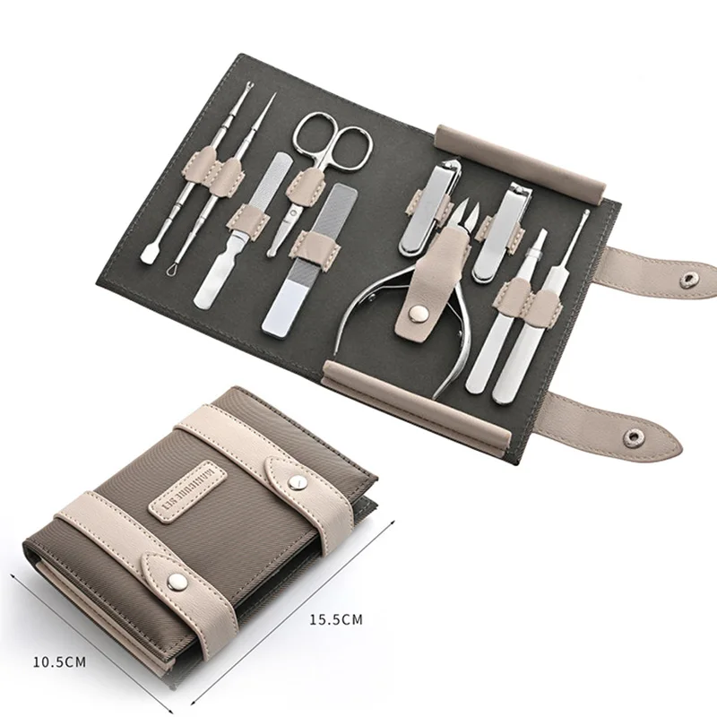 New Manicure Set Nails Cut Bevel Nail Clipper Nail File Set Men And Women Personal Care Tools With Folded Leather Packaging