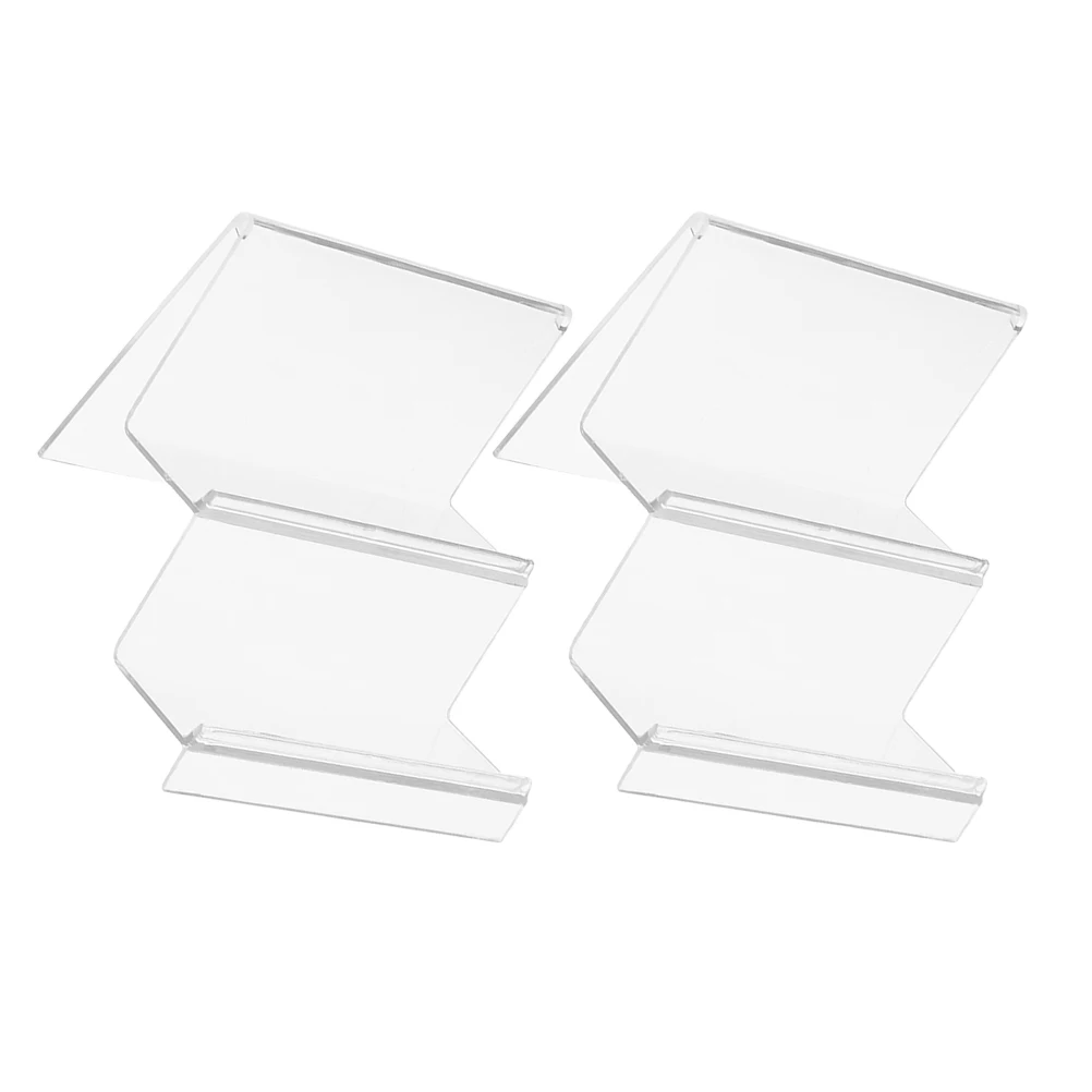 

2Pcs Clear Acrylic Desktop Organizer Rack Two-Tier Purse Display Stand Wallet Holder Storage Shelf Risers for Office Home Study