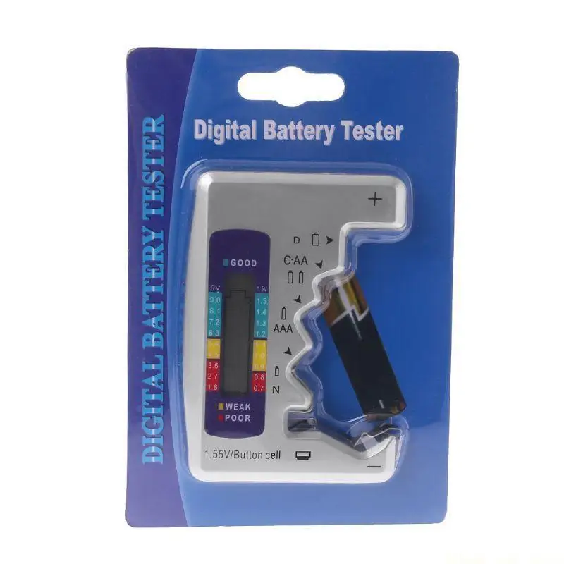 A2BE Universal LCD Display Button Cell Battery Colour Coded Checker Meter Tester