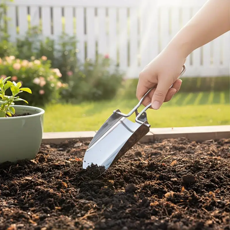 Stainless Steel Folding Gardening Shovel Spade 1 2pcs Durable Transplant Tool Comfortable Grip for Lawn Gardening and Travel Kit