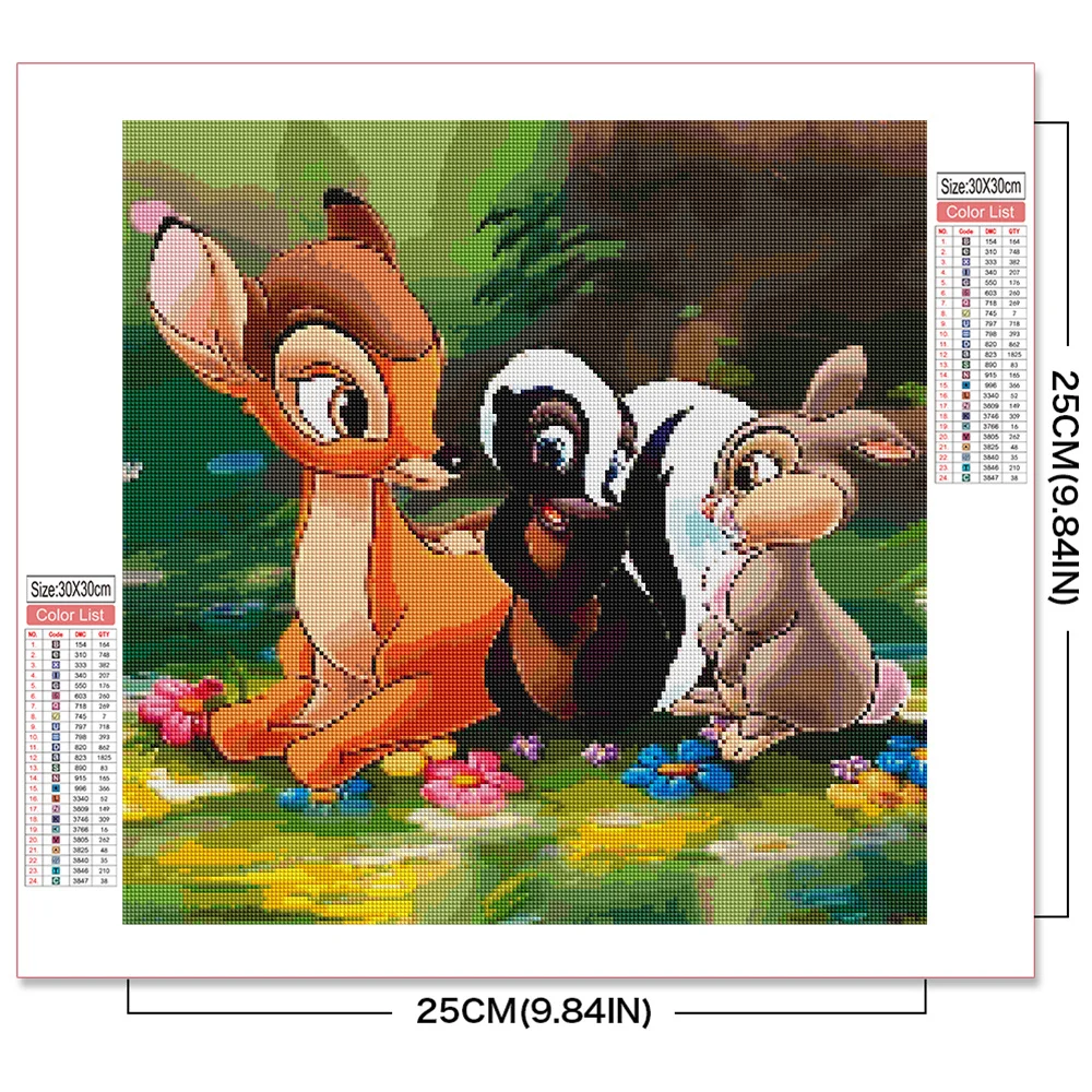 Disney Cartoon Diamond Painting Bambi DIY Mosaic Set 5D DIY Full Square Round Drill Diamonds Embroidery Rhinestone Home Decor