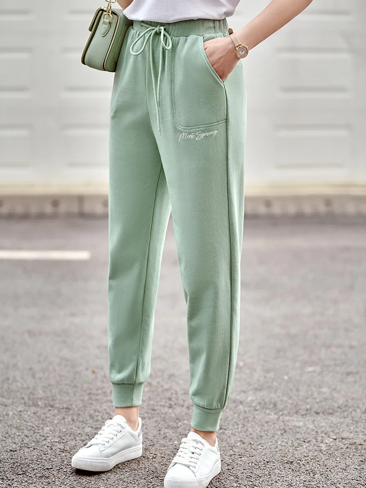 OLrain Women Slacks 2025 Autumn Fashion French Senior Wear Gray Casual Pants Ashion Loose Casual Sports Pencil Pants O21XK38303