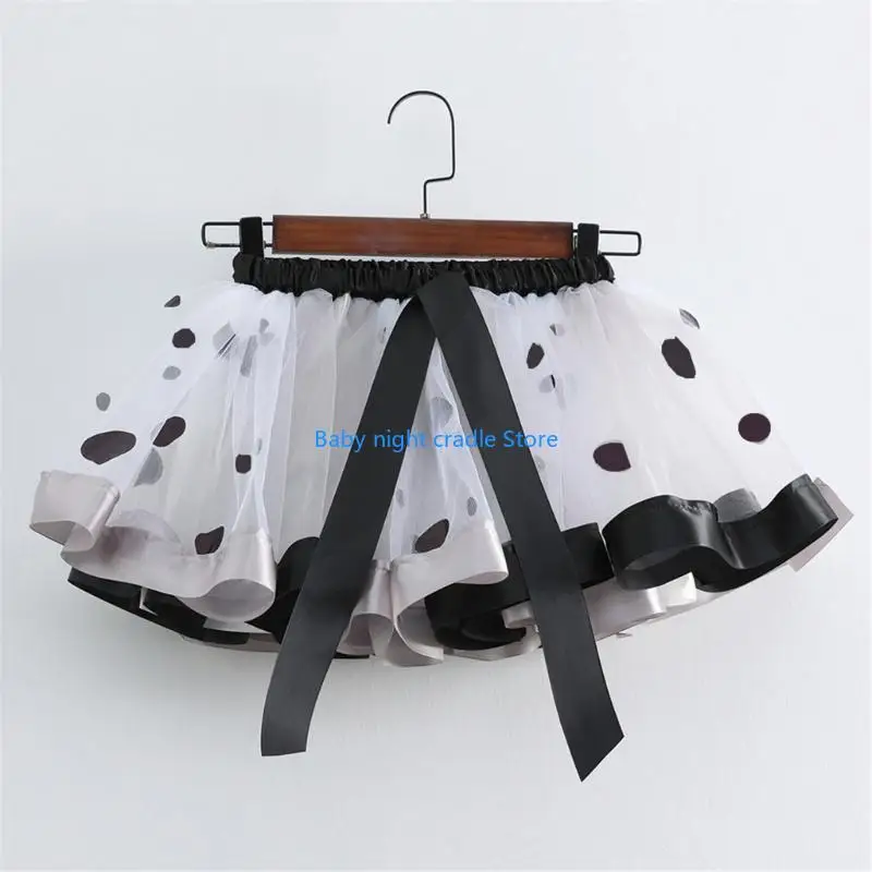 

J2FF 1 Set Tutu Dress Kids Clothes 2-8Y Infants Outfit Party Stage Tulle Skirt for Girls Performances with Pairing Headband