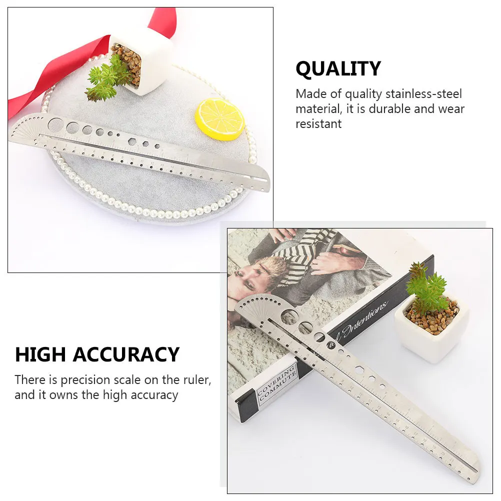 2Pcs Multifunctional Precision Scale Stainless Steel Rulers Durable Hexagon Measuring Straight Ruler Office School Engineer Tool