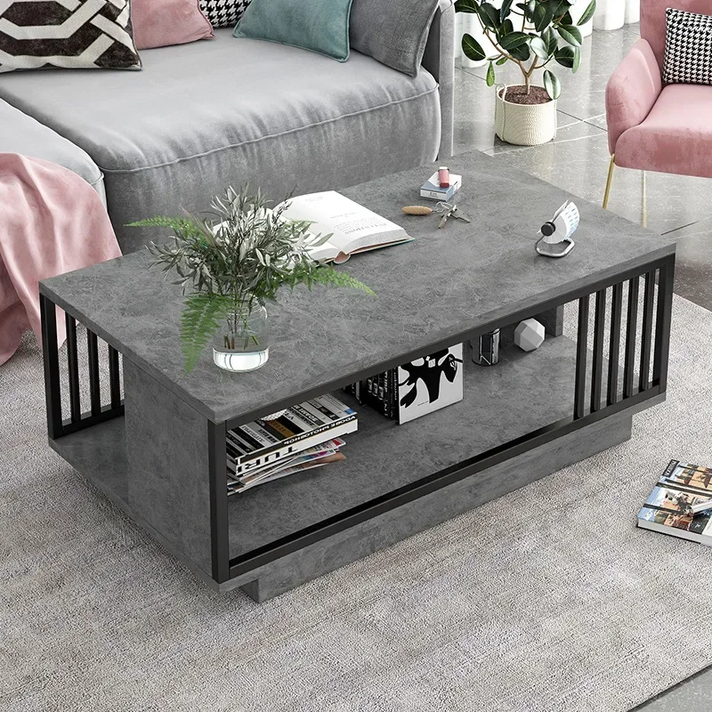 Modern Simple Coffee Table Farmhouse with Storage Rustic Wood Cocktail Table,Square Coffee Table for Living Meeting Room