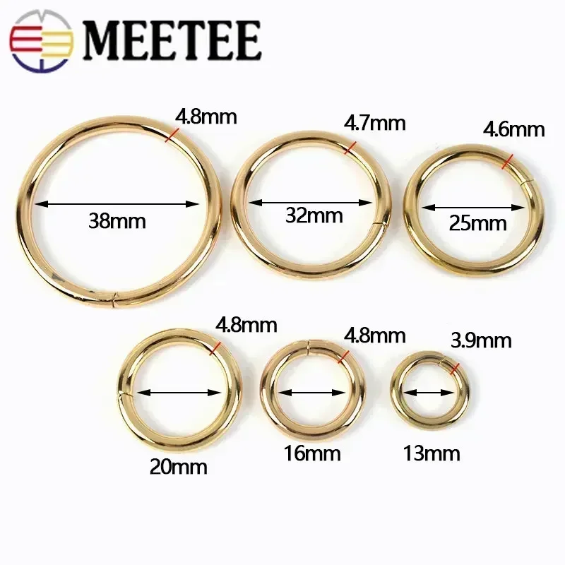 10Pcs Meetee 13-38mm Metal O Ring Buckle Circle Connection Hook DIY Bag Strap Belt Buckles Dog Collar Webbing Clasp Accessories