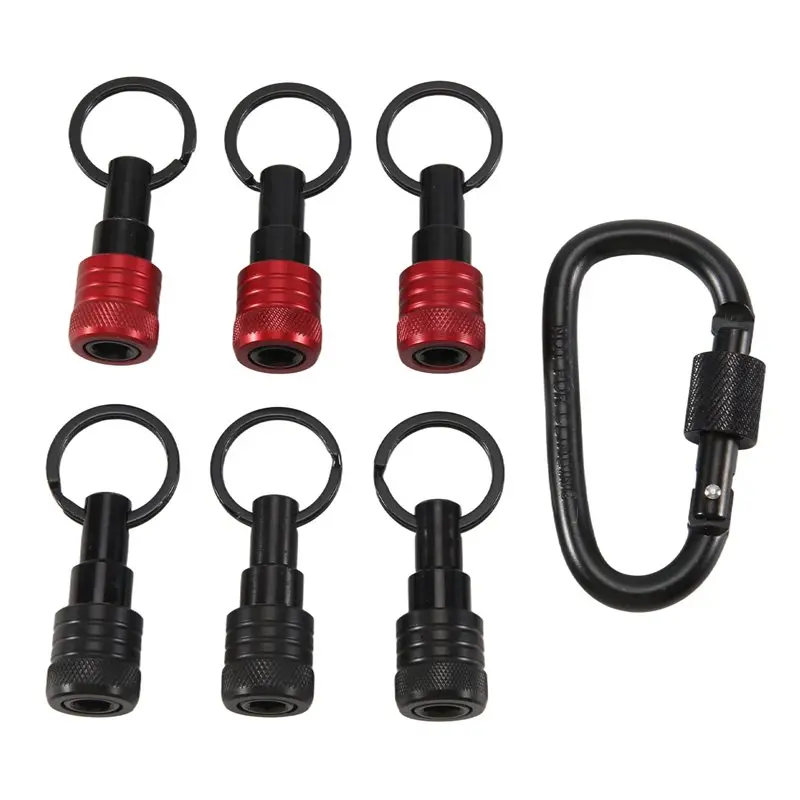 

A23P Upgrade Drill Bit Holder Key Chain 6Pcs 1/4 Bit Holder For Impact Driver Include Keychain Carabiner