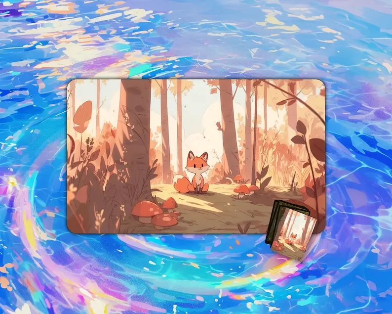 

Playmat Cute Fox 24"x14" Mouse Pads Desk Accessories Desk Mats Extended Pad Gaming Mats Setup Mousepads Keyboard Mouse Mat