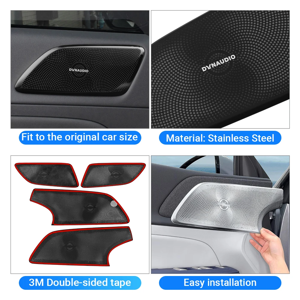 For Xpeng G6 2023 2024 Car Door Audio Horn Patch Audio Speaker Stainless Steel Cover Decorative Interior Frame Accessories