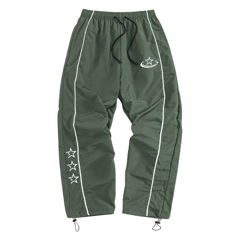 Men's Stars Print Trendy Sporty Pants with Lines Gym Workout Running Trousers with Side Pockets Athletic Quick Dry Sweatpants 2