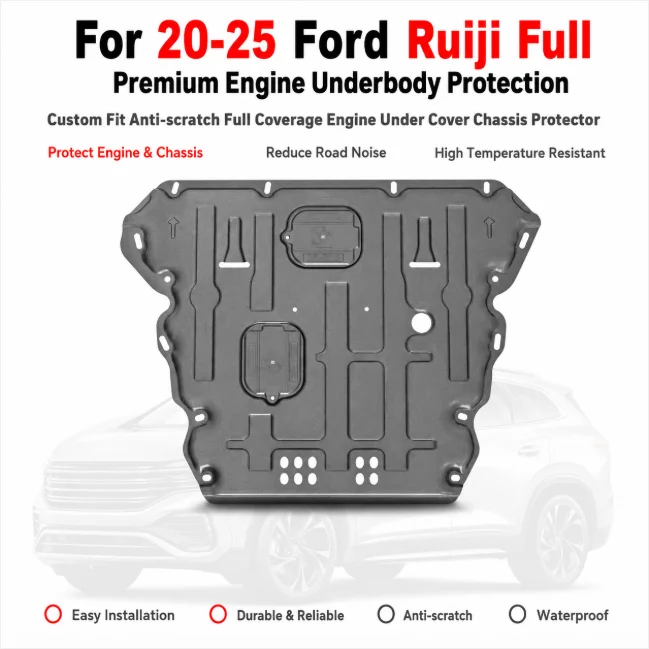 Direct Replacement Full Coverage Engine Skid Plate, Durable Chassis Protector for 2020-2025 Ford Ruiji