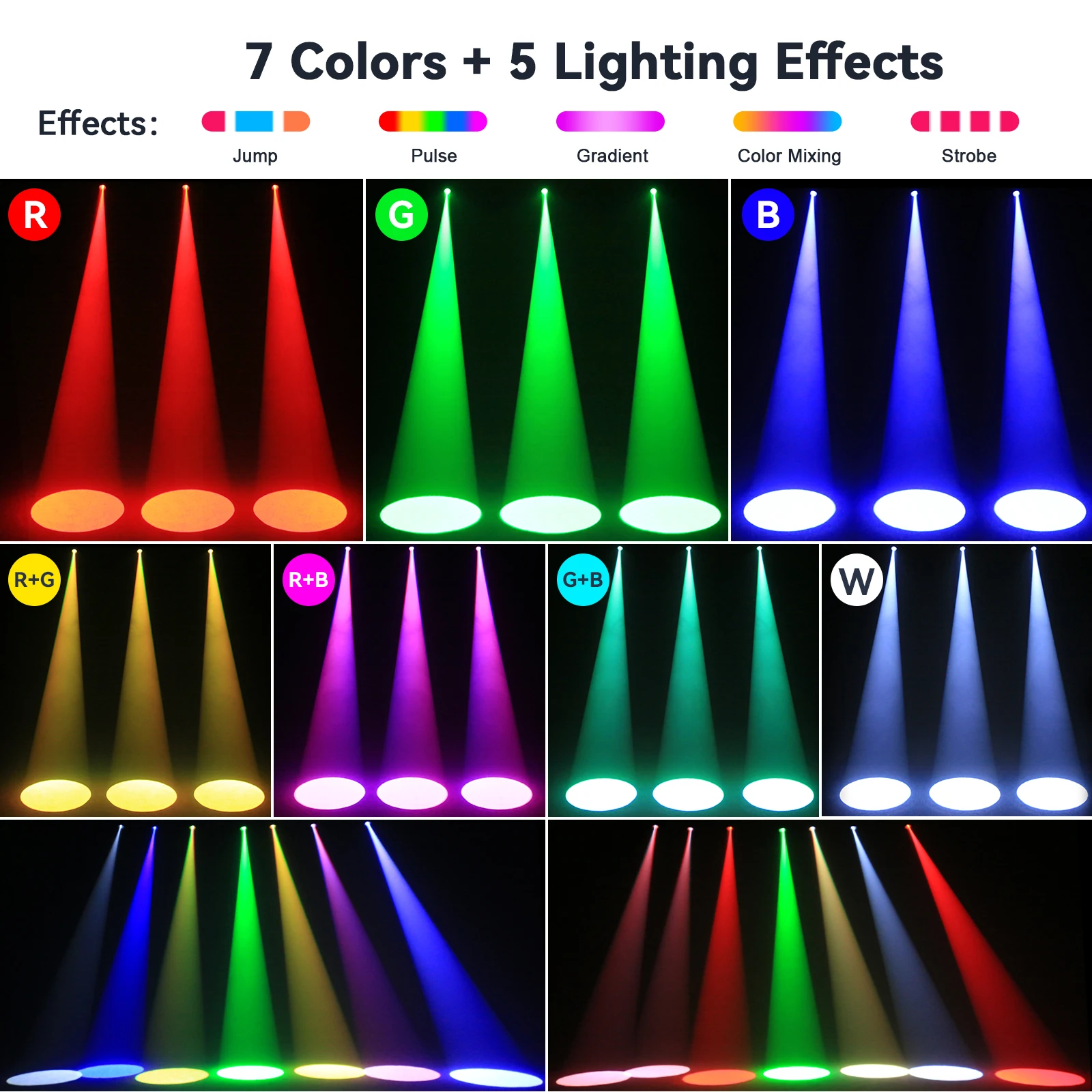 U'King 4PCS 30W RGBW LED Pinspot Light DMX512 Colorful Spotlight