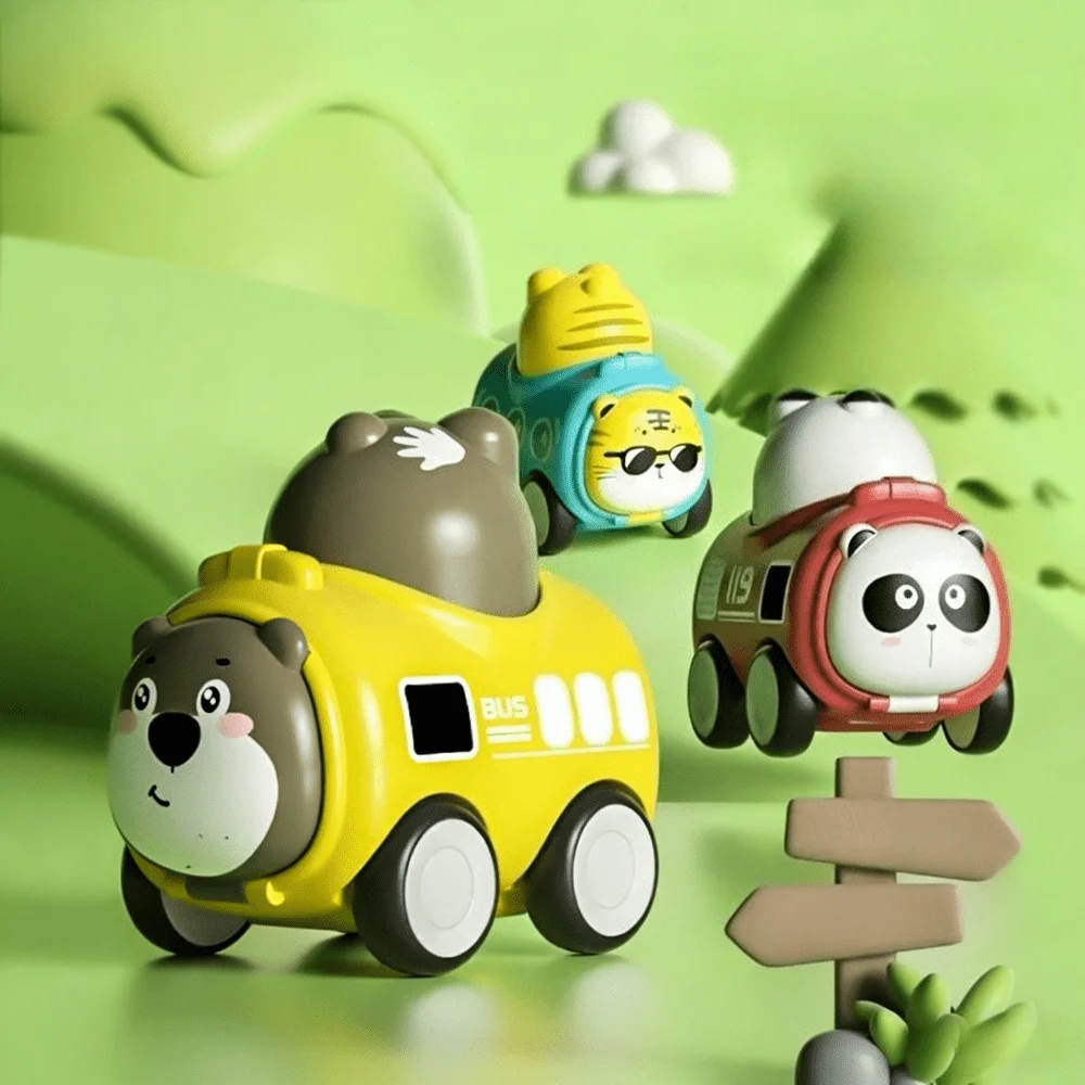 

Игрушечный автомобиль-головоломка с животными и свистком, милый питомец, Стайлинг, обучающий ползающий пресс, раздвижной детский игрушечный автомобиль