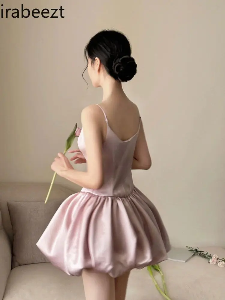 Fashion Design Robe De Soirée Sirene Femme Longue Popular Beautiful French Sweet Bud Ballet Little Elegant Pink Halter Dress