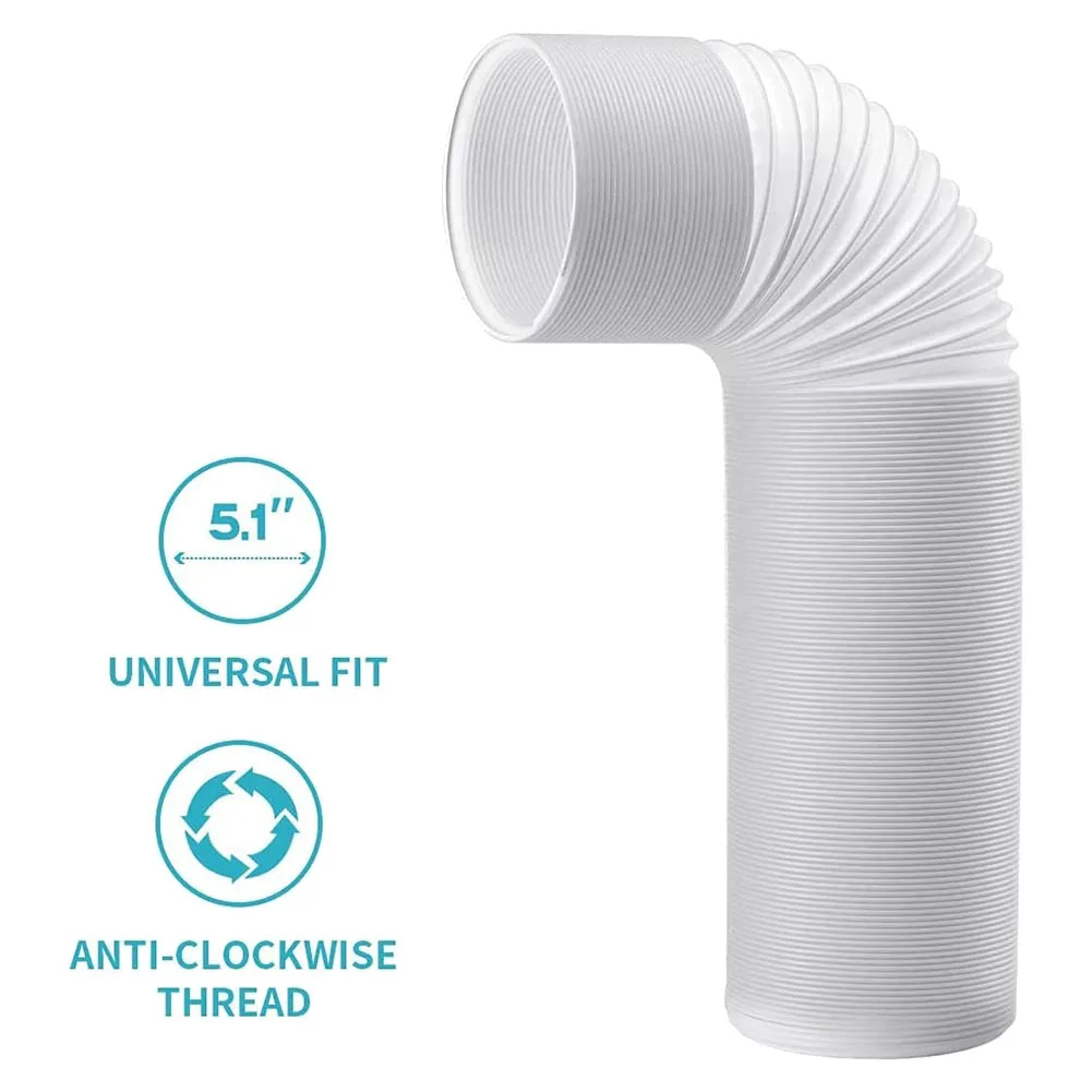 Manguera de escape 130 mm, Manguera de escape para aire acondicionado, Manguera de PVC, Tubo de aire acondicionado, Manguera de ventilación, Retrátil 2 M
