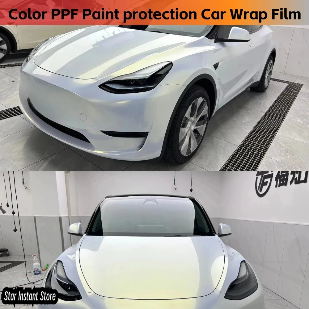

Color Chameleon White Gold TPU PPF Car Wrap Vinyl Body Paint protection Film Anti Scratch High Good Quality 7.5mil Film