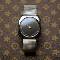 Reloj SKU Retro de un puntero para hombre, reloj de cuarzo cuadrado de estilo Vintage, reloj de pulsera de moda de diseño único para hombre, reloj de aleación para hombre