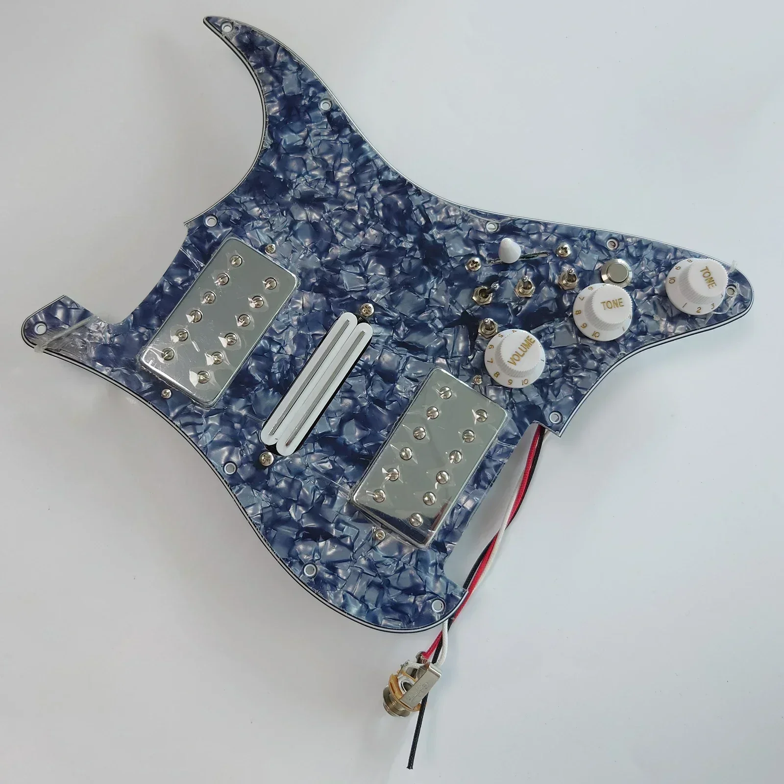 Yue Yun Store-Discount Hot Sale-HSH Prewired St Pickguard Set Chrome Humbucker Pickups with Kill Switch for ST Electric Guitar