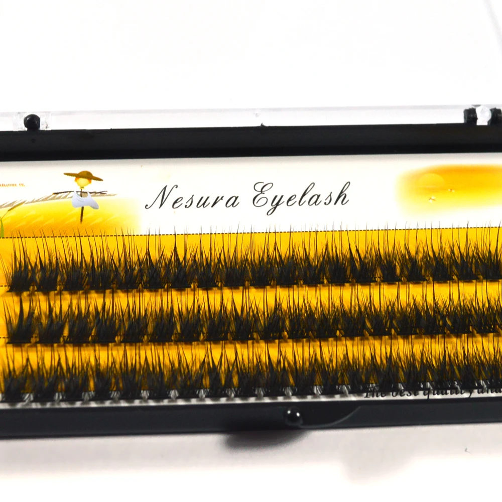 جديد لتقوم بها بنفسك 90 العنقودية رمش تمديد باقة جلدة مجزأة رموش اصطناعية ثلاثية الأبعاد رقيق الطبيعية الروسية حجم رموش بالمنك الفردية #2