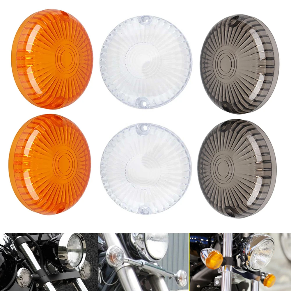 2Pcs Motorcycle Amber/Smoke/Clear Turn Signal Light Indicator Lens Cover For Yamaha V-Star 1100 650 Royal Star V-Max Cruisers