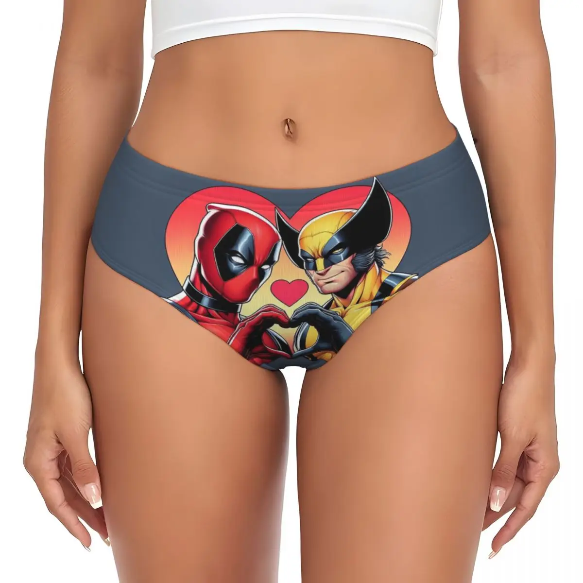 Custom Deadpool And Wolvierine Best Friends Brief Panties Women Stretch Underwear