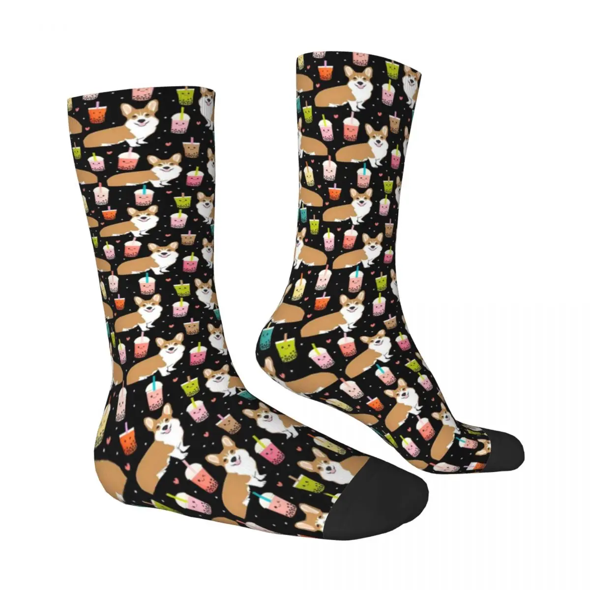 Corgi Bubble Socks Kawaii Dog Print Trendy Stockings Autumn Anti Skid Women Men Socks Breathable Custom Cycling Socks