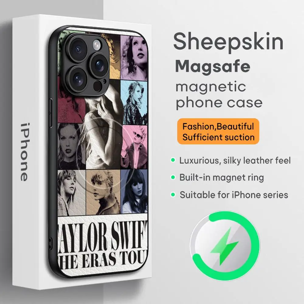 Hot T-Taylors Singer Phone Case For iPhone 16 15 14 13 12 11 Plus Pro Max  High-end Luxury Magsafe Sheepskin