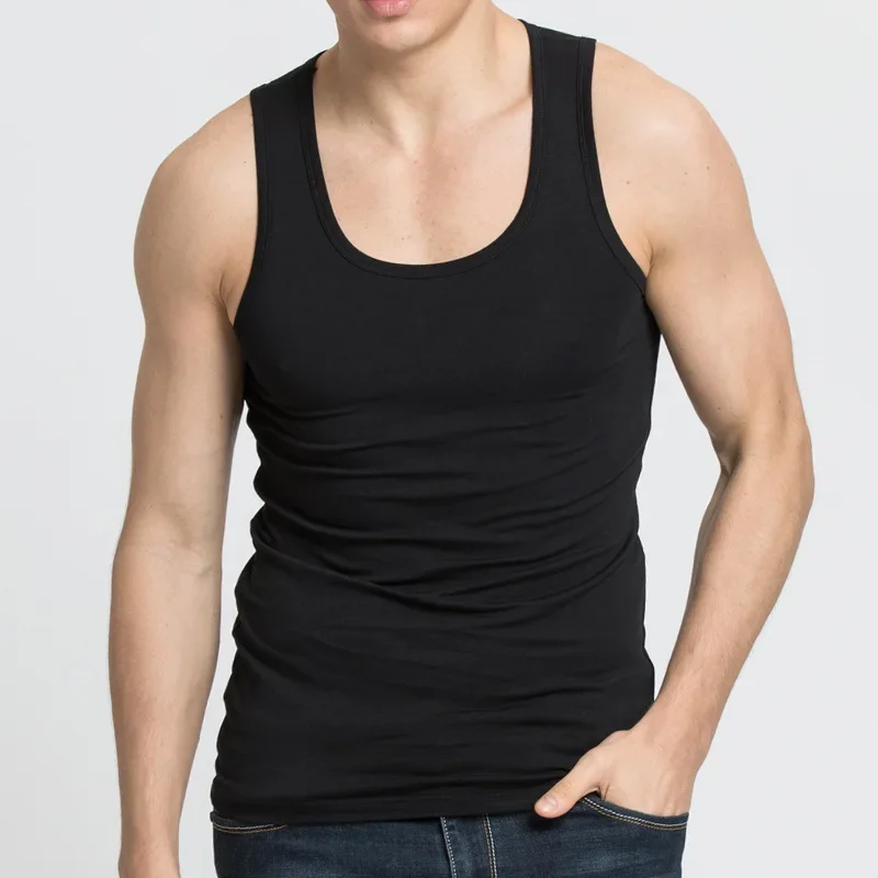 2024 Summer Men Tank Tops Black White Gray Singlets Sleeveless Fitness O-neck Undershirts Male Vest Casual Bodybuilding Tees