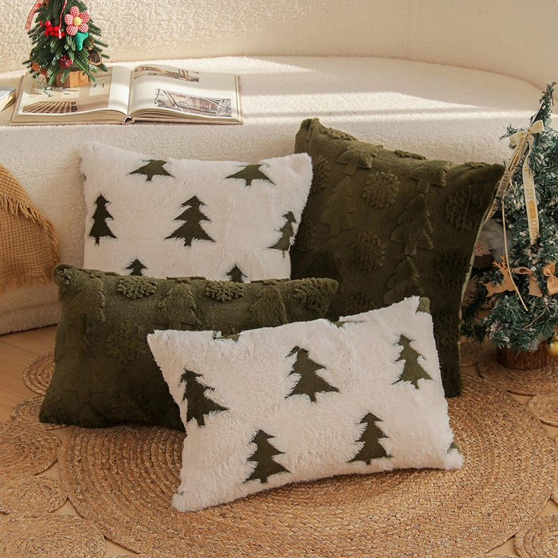 عيد الميلاد رمي غطاء وسادة 30X50/45X45 سنتيمتر شجرة عيد الميلاد أفخم غطاء الوسادة حفلة عيد الميلاد ديكور المنزل المخدة الزخرفية